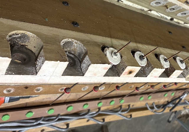 Repaired pedal chest pallets